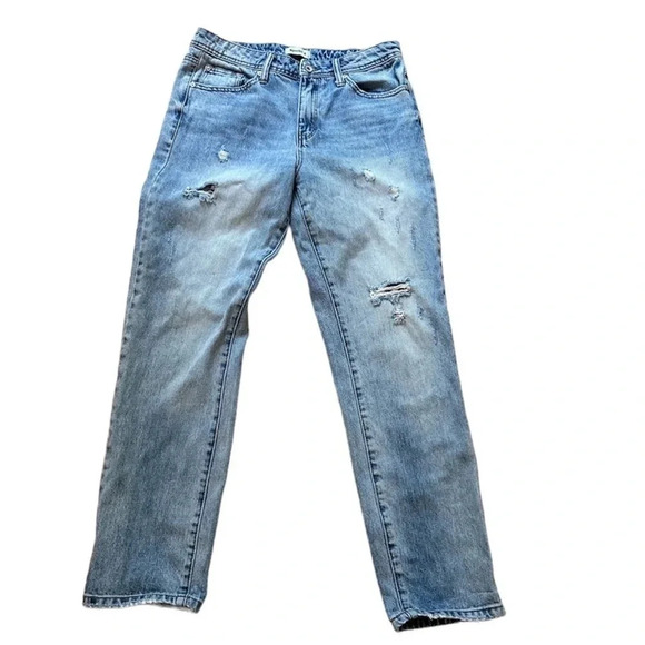 Special A Light Wash Distressed Straight Leg Jeans Size 7 - Picture 1 of 11